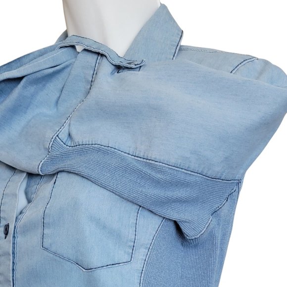 Cavalini Denim Collection Women's Blue Button-Down Shirt, Size Small (EUC) - Picture 6 of 6